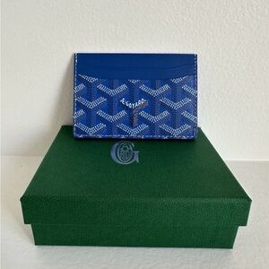 Goyard Blue and White Card Holder